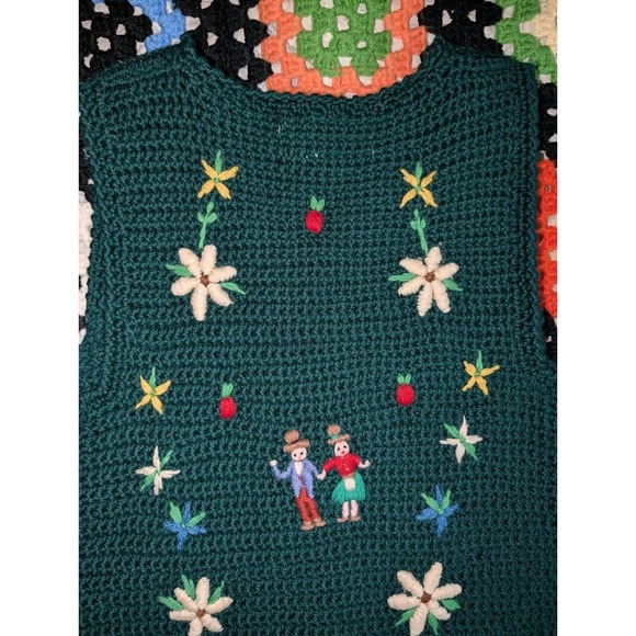 Vintage Winkelman's Knit Wool Vest Women's XS Green Made In Italy - Picture 8 of 9